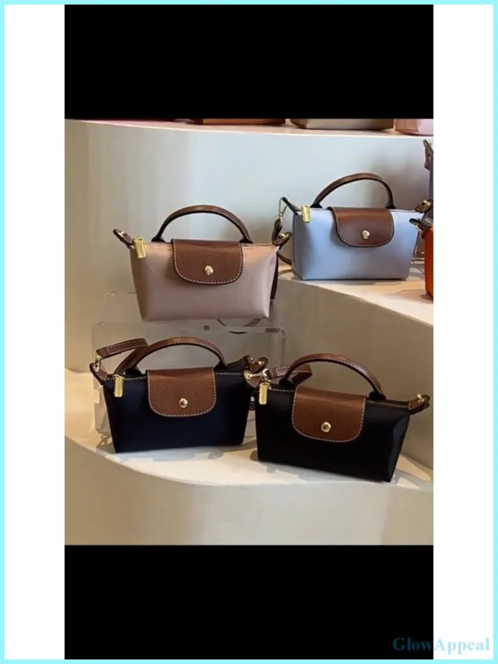 Polyester Mini Crossbody Bag with Adjustable Strap and Zipper Pocket for Women